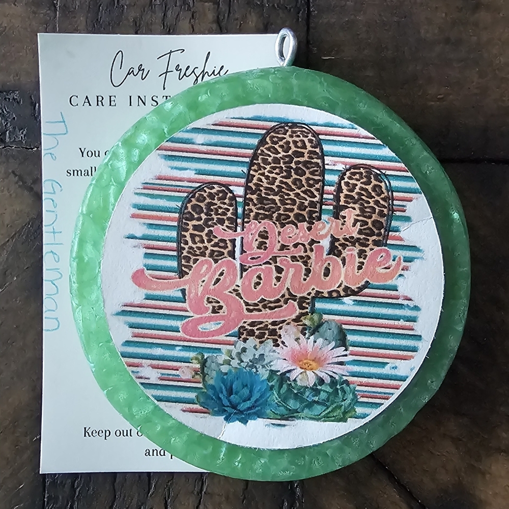 Cactus and Leopard Print "Desert Barbie" Car Freshener